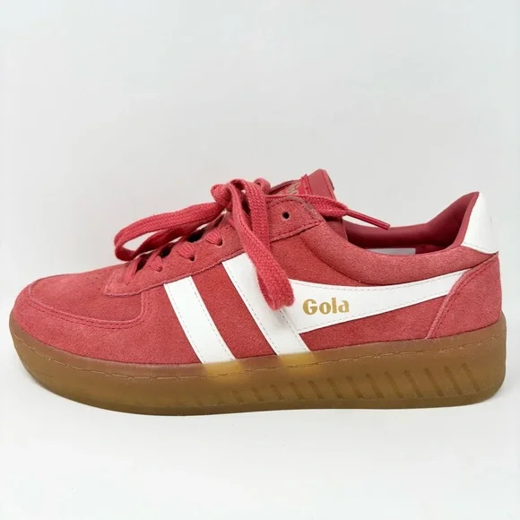 Gola Grandslam Suede Sneakers Coral/Off White/Gum Size 8 - Picture 13 of 16
